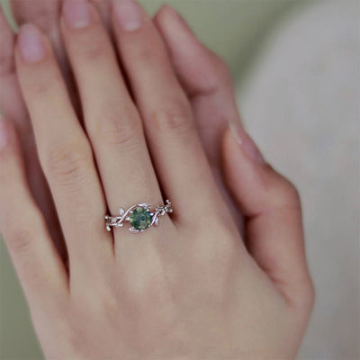 Olivenorma "Waterweed Dream" - Copper Moss Agate Ring - image 1