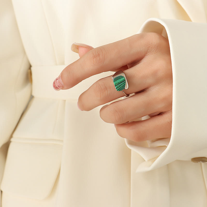 Olivenorma Malachite Gemstone Ring