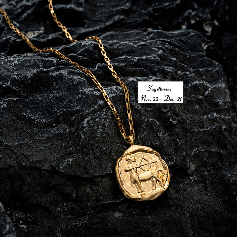 Olivenorma Zodiac Electroplated 18k Gold Titanium Steel Necklace