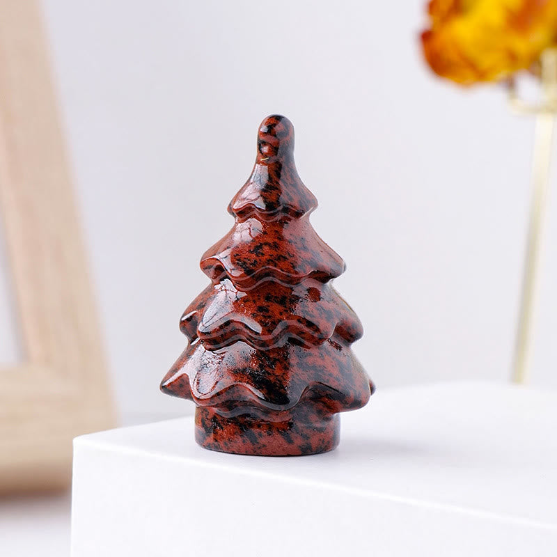 Olivenorma 1pc Natural Crystal Christmas Pine Carving Gemstone Decoration