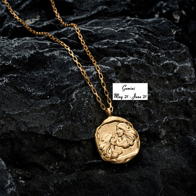 Olivenorma Zodiac Electroplated 18k Gold Titanium Steel Necklace