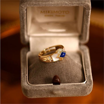 Olivenorma Rhombus Lapis Lazuli Ring