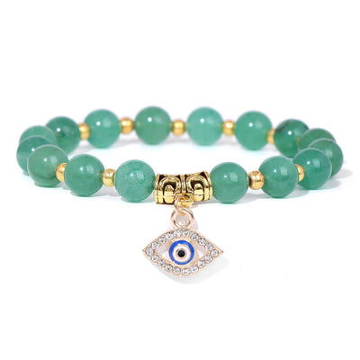 Olivenorma Natural Stone Beaded Evil Eye Pendant Bracelet