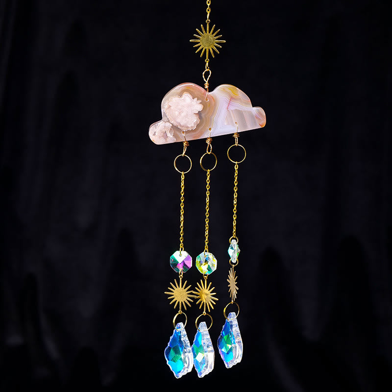 Olivenorma Natural Crystal Cloud Suncatcher Wind Chime