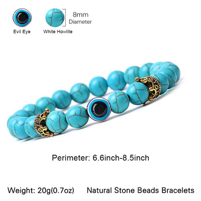 Olivenorma Turquoise With Evil Eye Protection Bracelet