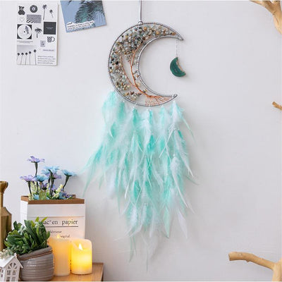 Olivenorma Natural Gravel Woven Tree of Life Moon Dream Catcher