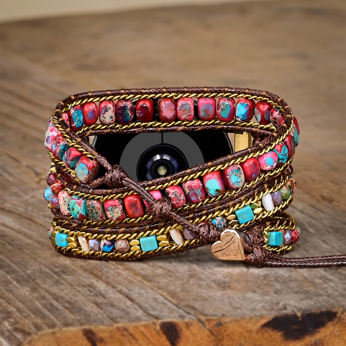 Olivenorma Red Blue Emperor Stone Samsung Strap Wrap Bracelet