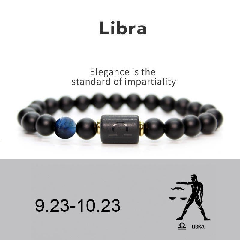 Olivenorma Natural Black Onyx Zodiac Men Bracelet