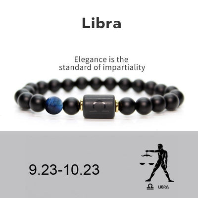 Olivenorma Natural Black Onyx Zodiac Men Bracelet