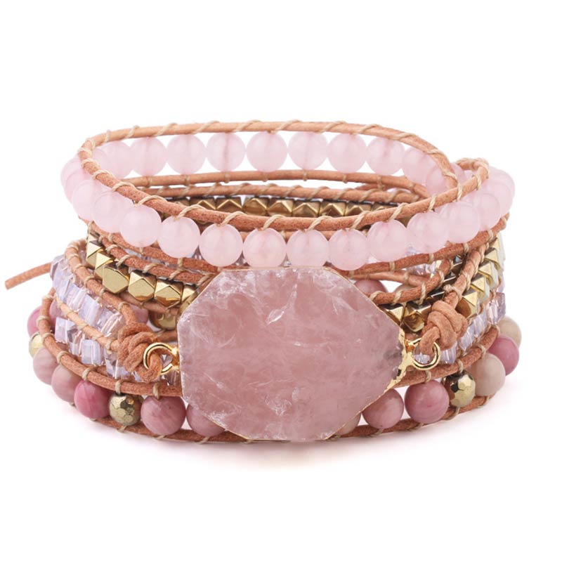 Olivenorma Rose Quartz Stone Bracelet