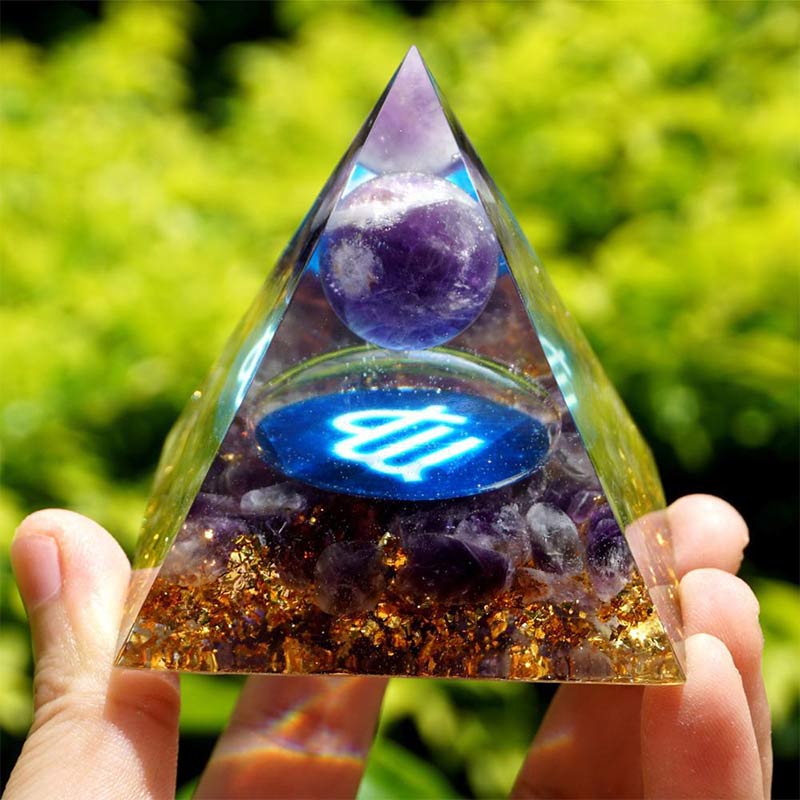 Olivenorma Amethyst Virgo Zodiac Orgone Pyramid