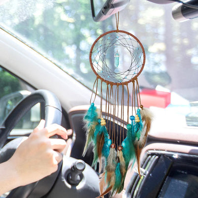 Olivenorma Turquoise Handmade Traditional Feather Dream Catcher - image 6