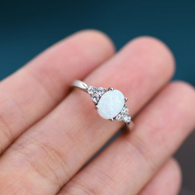 Olivenorma Delicate Oval Opal Ring