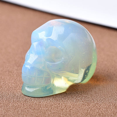 Olivenorma Crystal Engraved Skull Crafts Gemstone Decoration