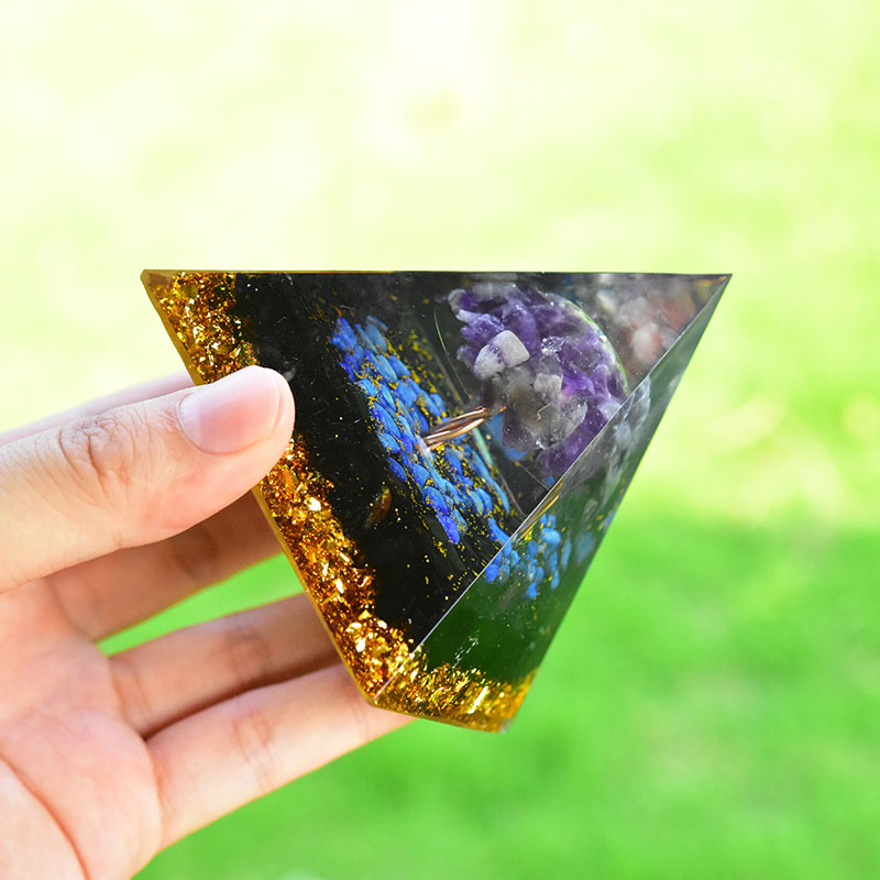 Olivenorma Amethyst Obsidian Lapis Lazuli Tree Of Life Orgone Pyramid