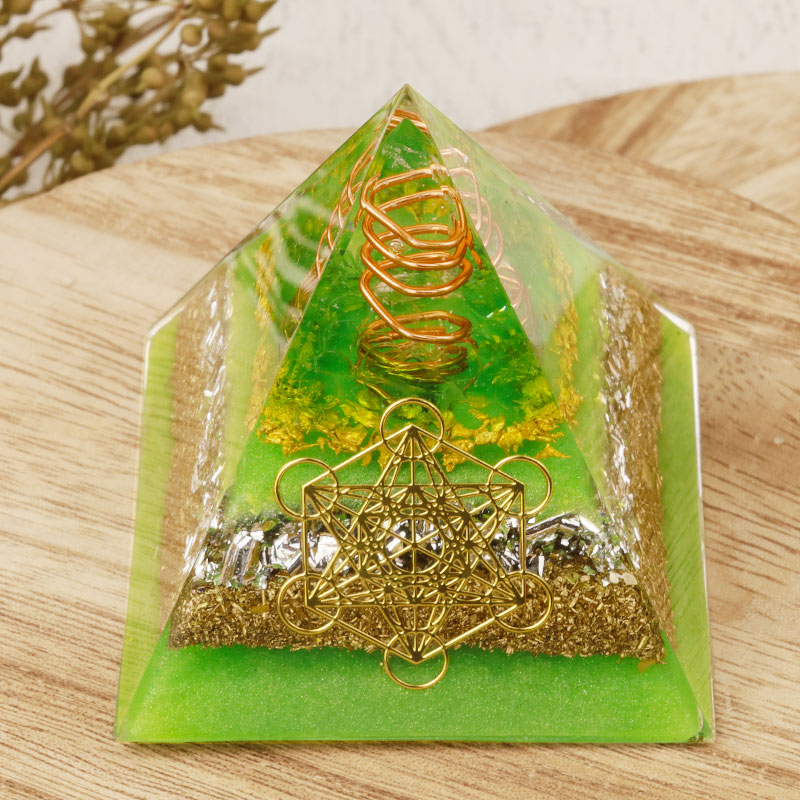 Olivenorma Green Life Metatron's Cube Orgone Pyramid