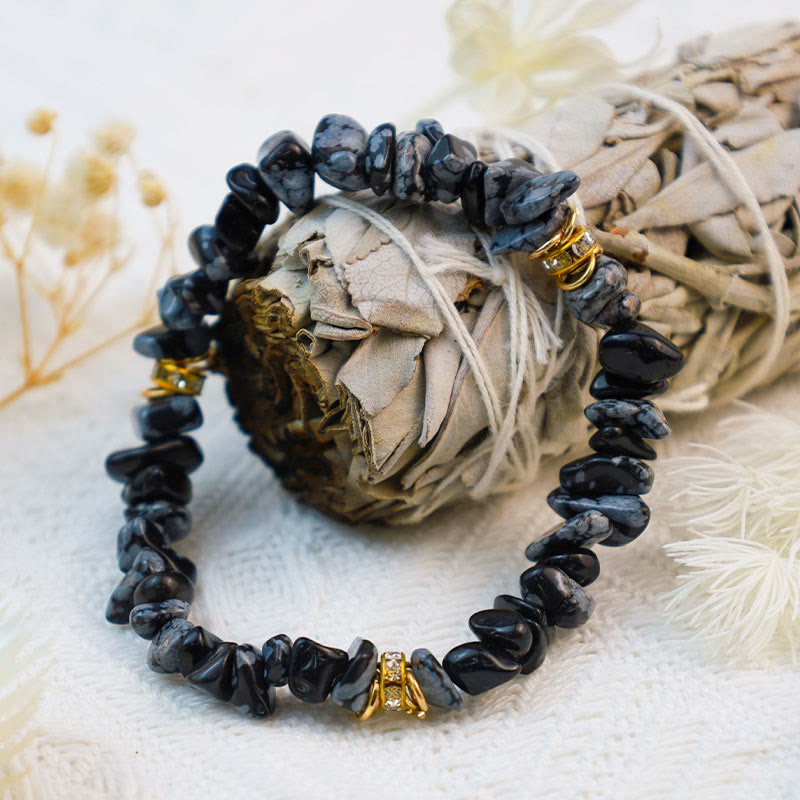 Olivenorma Irregular Stone Crystal Crushed Beads Bracelet