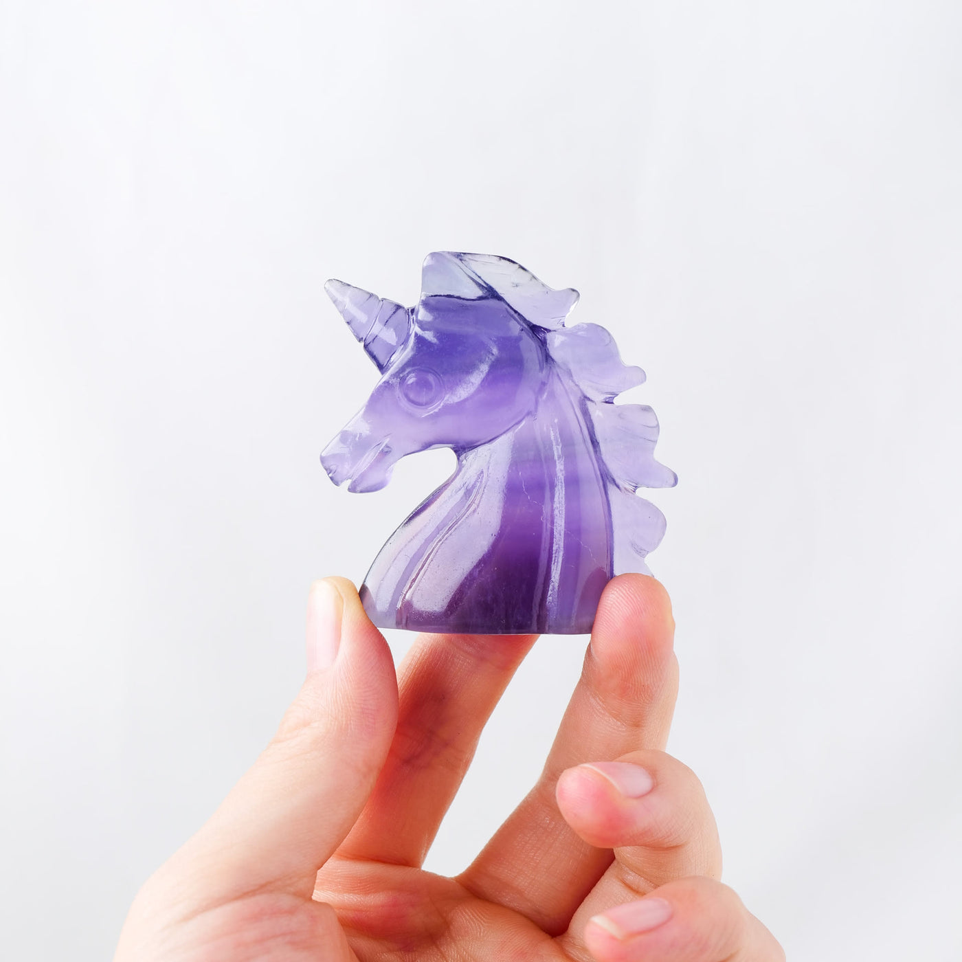 Olivenorma Natural Rainbow Fluorite Unicorn Gemstone Decoration