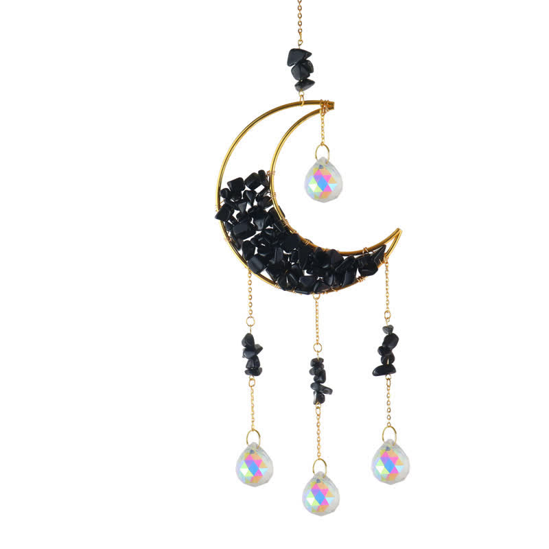 Olivenorma Moon Crystal Hourglass Wind Chime Suncatcher