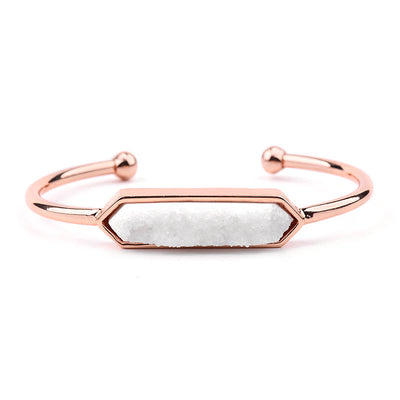 Olivenorma Natural Crystal Cluster Metal Copper Cuff Bracelet