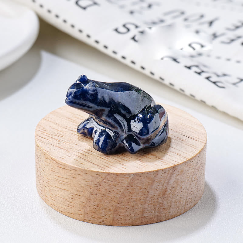 Olivenorma Natural Gemstone Carved Frog Statue Gemstone Decoration