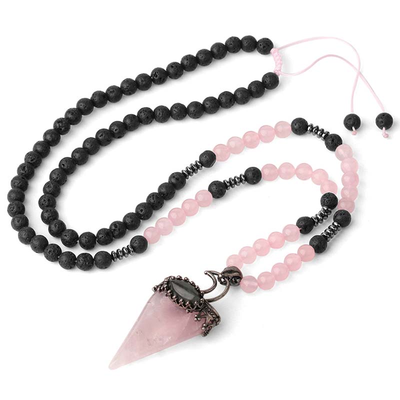 Olivenorma Natural Stone Prismatic Meditation Beaded Necklace