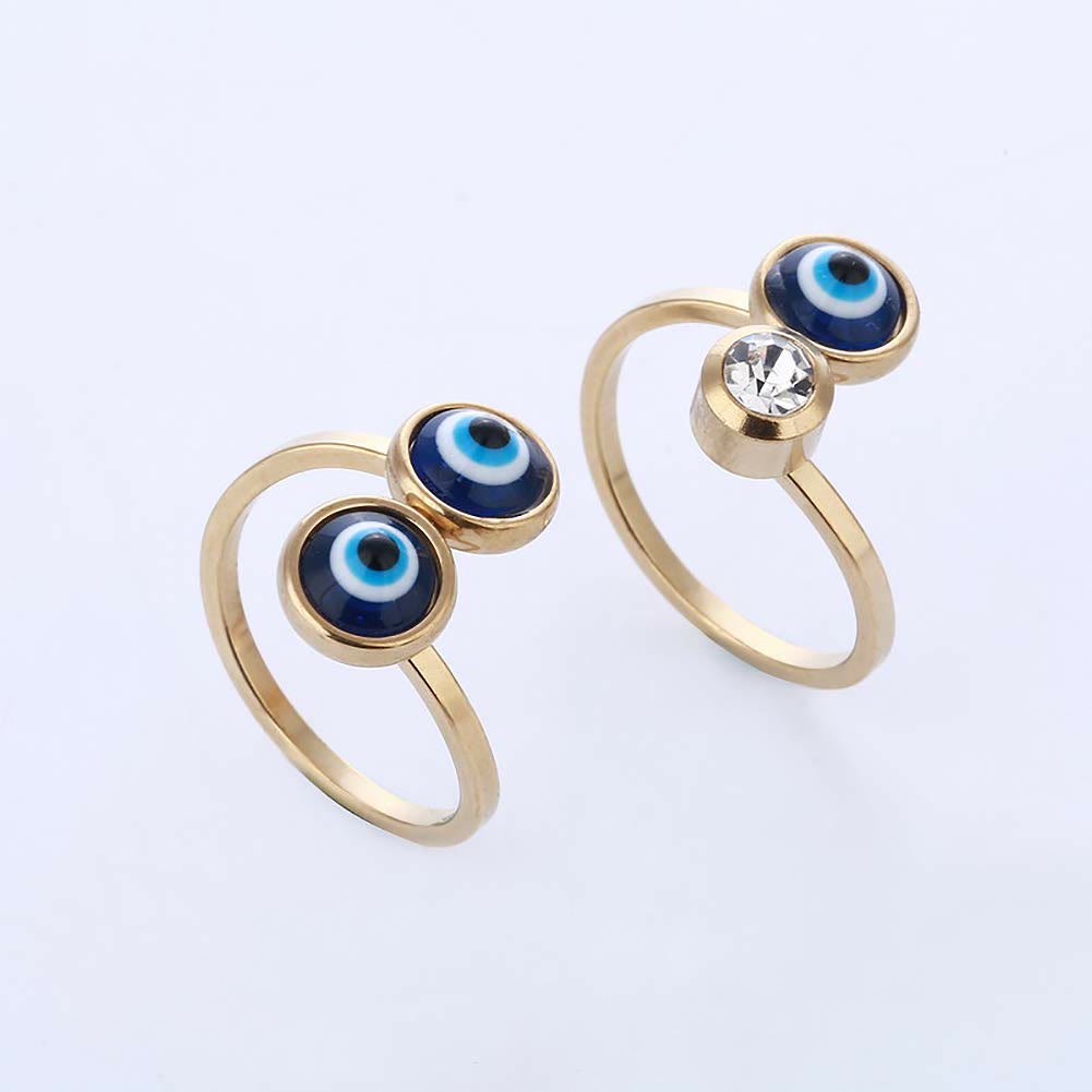 Olivenorma White Zircon Gold Plated Evil Eye Women Ring