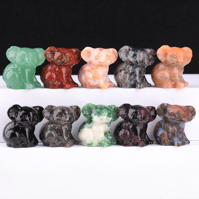 Olivenorma 1.2 Inches Carved Cute Koala Figurine Gemstone Decoration - image 48