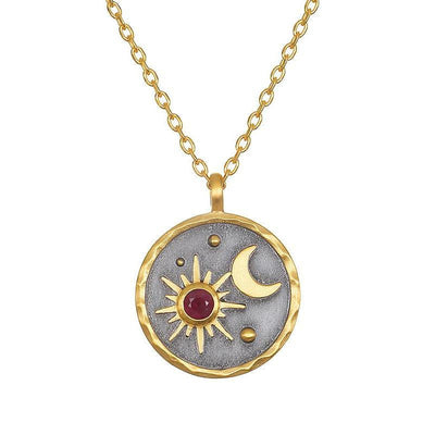 Olivenorma "Day and Night"-Sun & Moon Birthstone Necklace