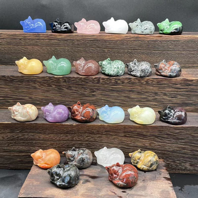 Olivenorma 4cm Natural Crystal Nap Cat Gemstone Decoration - image 0