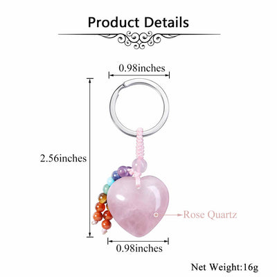 Olivenorma Natural Crystal Heart Keychain