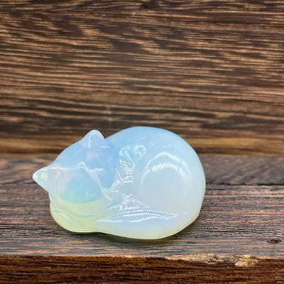 Olivenorma 4cm Natural Crystal Nap Cat Gemstone Decoration - Opalite - image 27