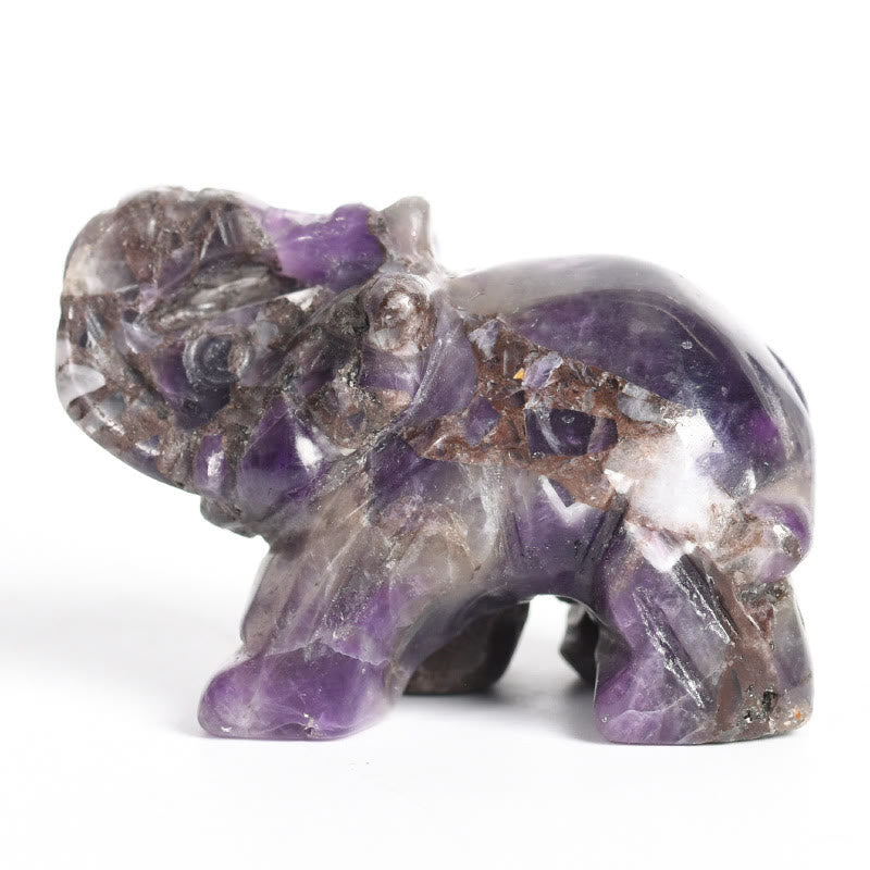 Olivenorma 1.5/2 Inches Carved Elephant Figurine Gemstone Decoration