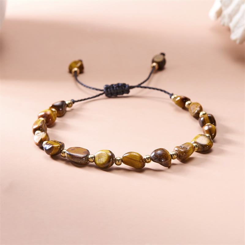 Olivenorma Natural Irregular Stone Beads Hand Woven Bracelet