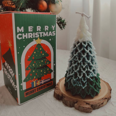 Olivenorma Carved Christmas Tree Candle