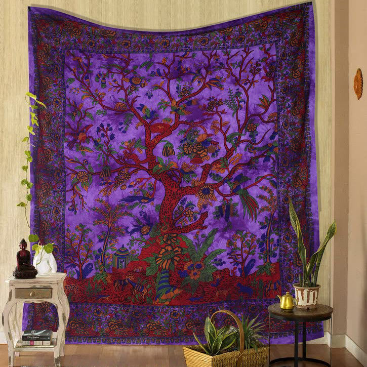 Olivenorma Green Tree Of Life Wall Hanging Psychedelic Tapestry