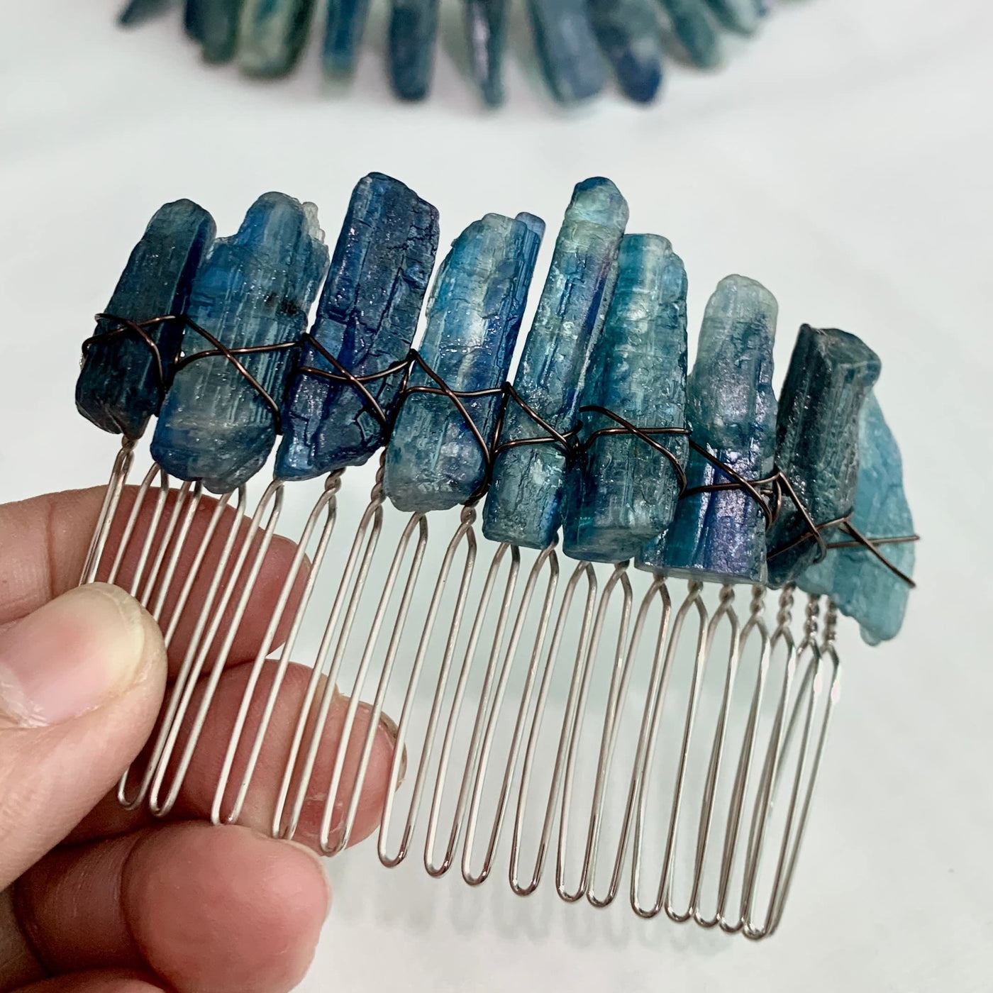 Olivenorma Natural Kyanite Crown Headband Hair Comb Jewelry