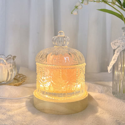 Olivenorma Diffuser Stone Carved Glass Cup Crystal Aromatherapy Lamp