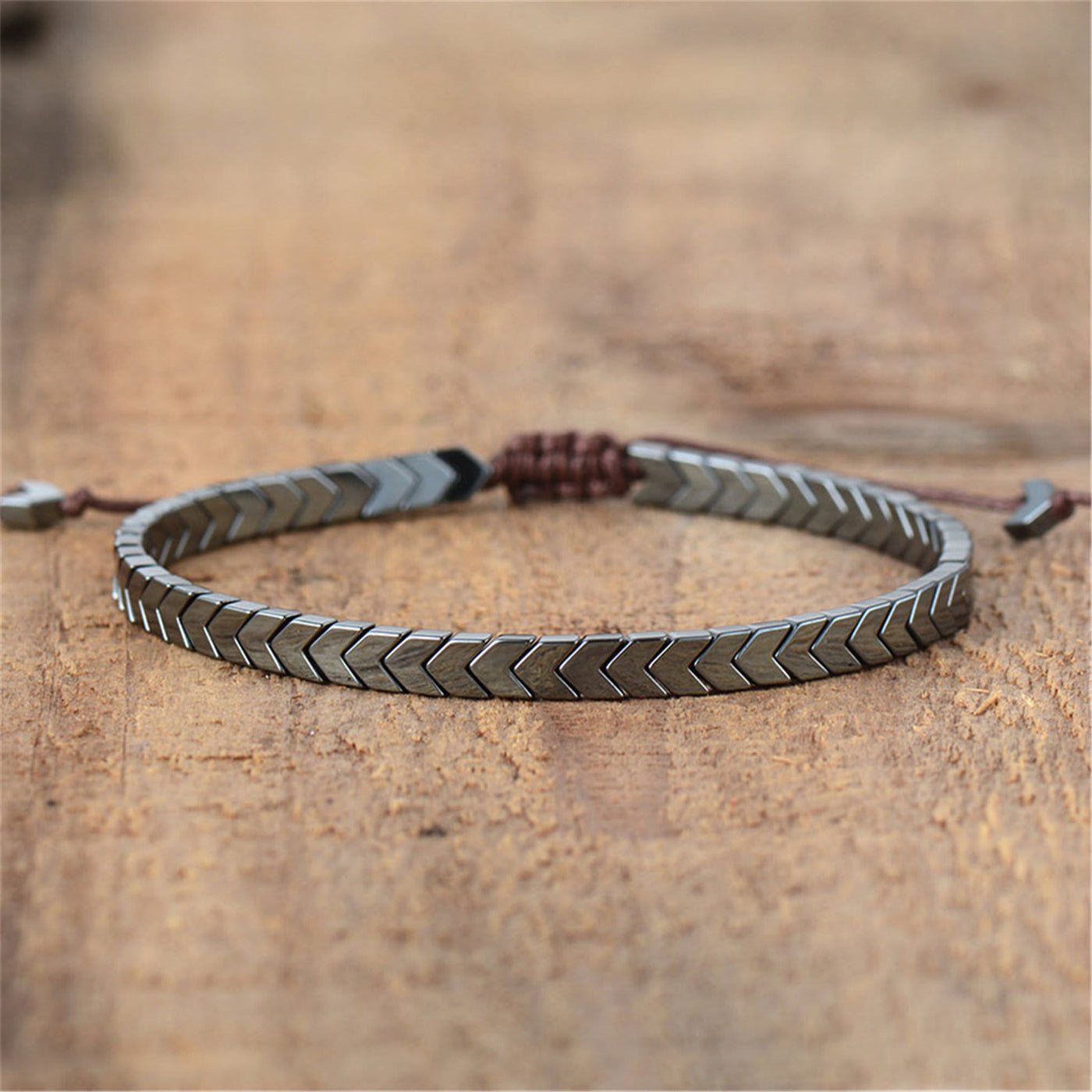 Olivenorma Adjustable Matte Hematite Arrows Bracelet - Black - image 5