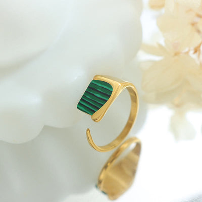 Olivenorma Malachite Gemstone Ring