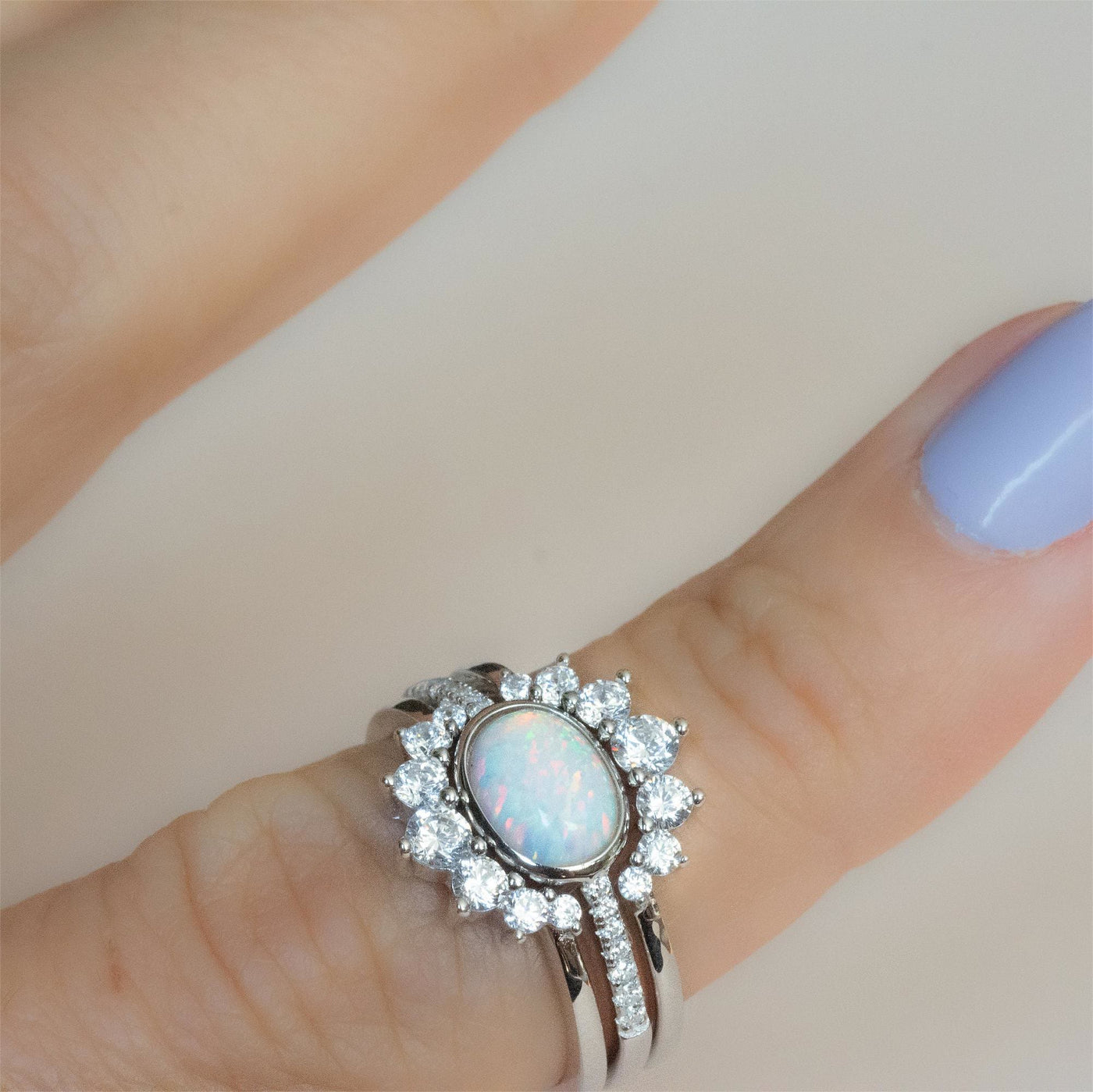 Olivenorma Opal Stacking Three Layer Ring Ring