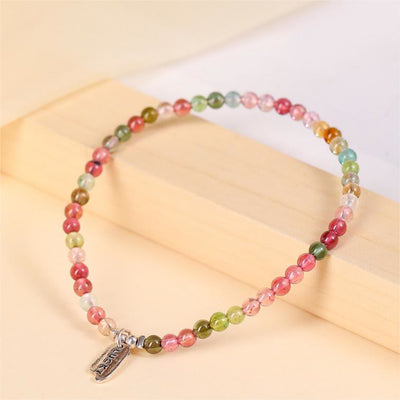 Olivenorma Natural Tourmaline 3cm Beaded Lucky Bracelet