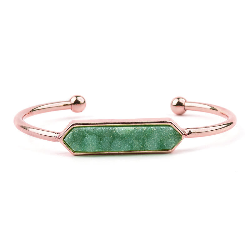 Olivenorma Natural Crystal Cluster Metal Copper Cuff Bracelet