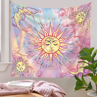 Olivenorma Pastel Pink Tie Dye Sun Moon Sky Tapestry