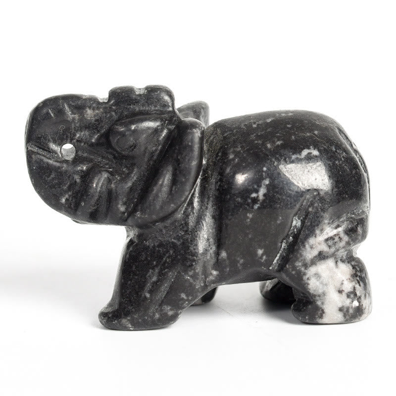 Olivenorma 1.5/2 Inches Carved Elephant Figurine Gemstone Decoration