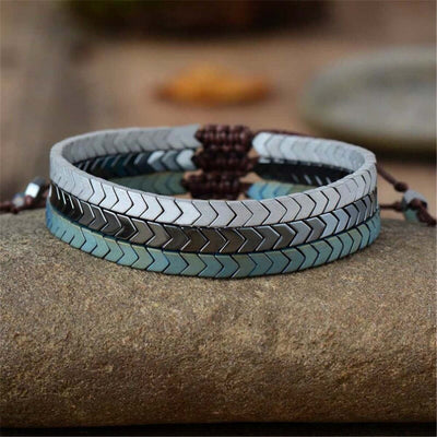 Olivenorma Adjustable Matte Hematite Arrows Bracelet - Set of 3 - image 1