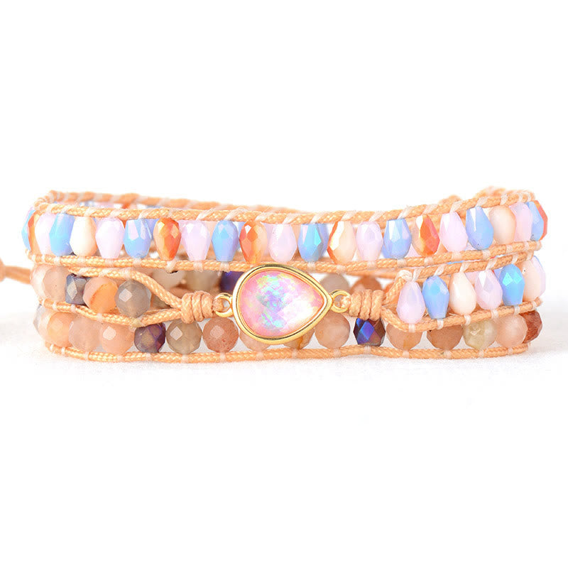 SUNSTONE & OPAL WRAP BRACELET