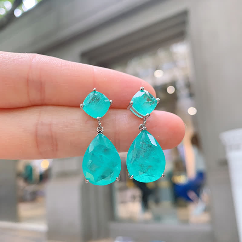 Paraiba Tourmaline Water Drop Eearrings