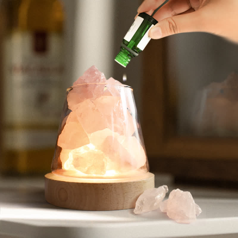 Four Seasons -  Essential Oil Diffuser Crystal Aromatherapy Lamp - Rose Quartz - Mint - image 1