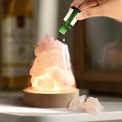 Four Seasons -  Essential Oil Diffuser Crystal Aromatherapy Lamp - Rose Quartz - Mint - image 1